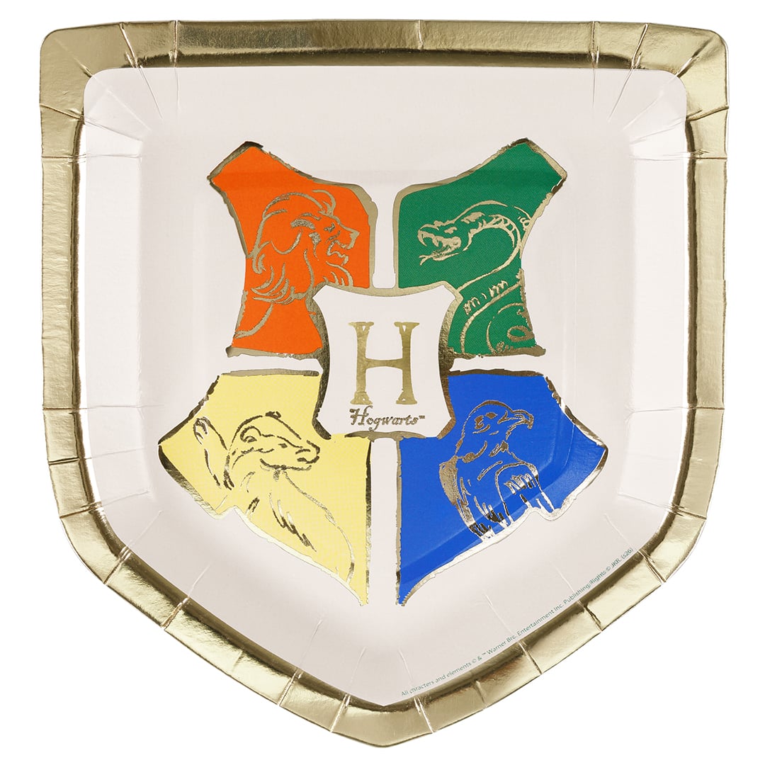 Harry Potter Hogwarts Crest Shaped Paper Plates 18cm - Pack of 6