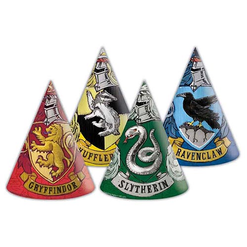 Harry Potter Hogwarts Houses Party Hats - Pack of 6