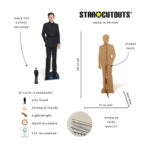 Harry Smiling Happy Styles Black Suit Lifesize Cardboard Cutout 185cm Product Gallery Image