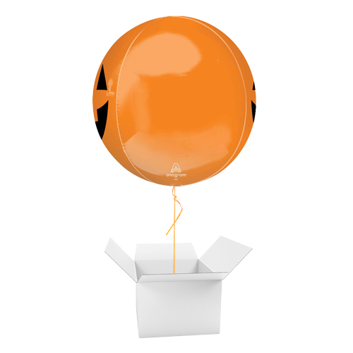 Haunted Manor Orange Pumpkin Halloween Orbz Foil Helium Balloon - Inflated Balloon in a Box Product Gallery Image