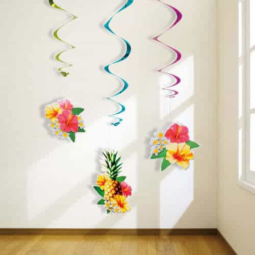 Hawaii Paradise Hanging Swirl Decorations 85cm - Pack of 3 View 2