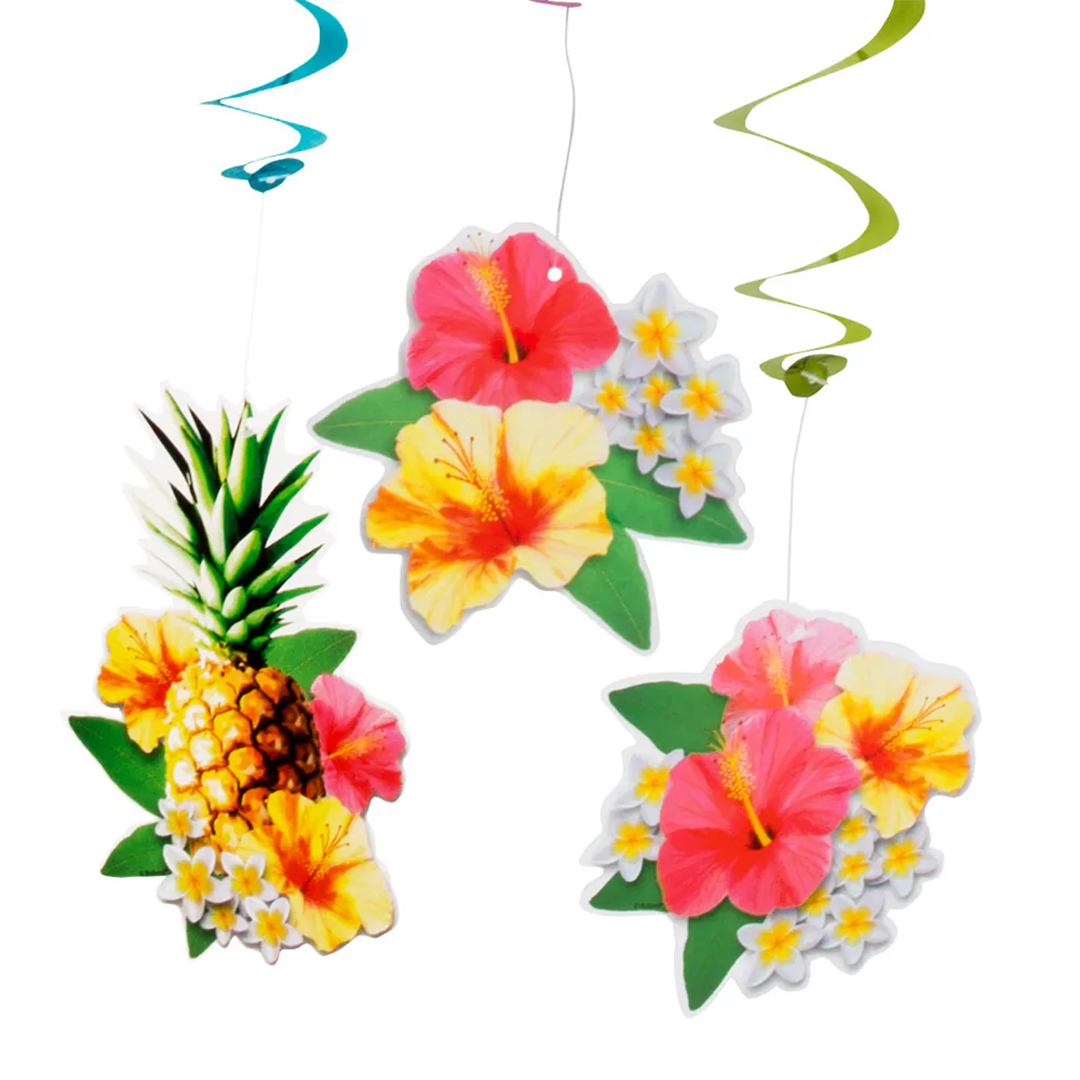 Hawaii Paradise Hanging Swirl Decorations 85cm - Pack of 3 View 3