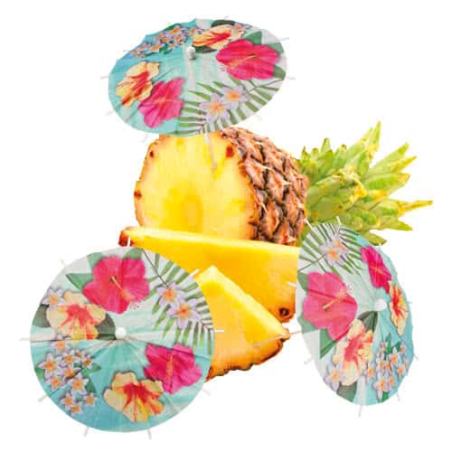 Hawaii Paradise Paper Cocktail Umbrella Picks 18cm - Pack of 6 Product Gallery Image