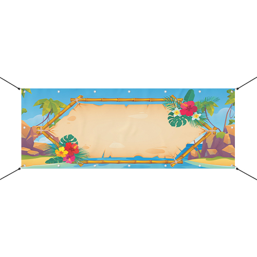 Hawaiian Princess Hibiscus Small Personalised Banner 4ft x 2ft