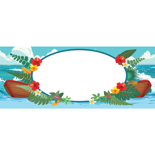 Hawaiian Princess Oval Sea Large Personalised Banner 10ft x 4ft Product Gallery Image