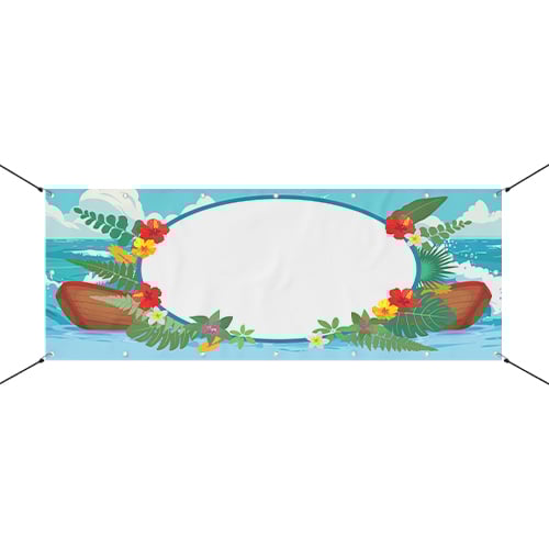 Hawaiian Princess Oval Sea Small Personalised Banner 4ft x 2ft