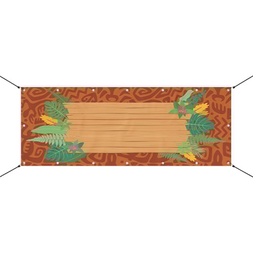 Hawaiian Princess Wooden Planks Small Personalised Banner 4ft x 2ft