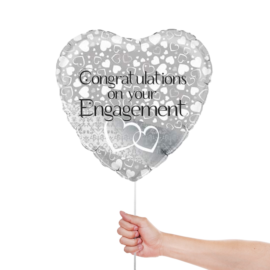Hearts Engagement Foil Helium Balloon 46cm / 18 in Product Gallery Image