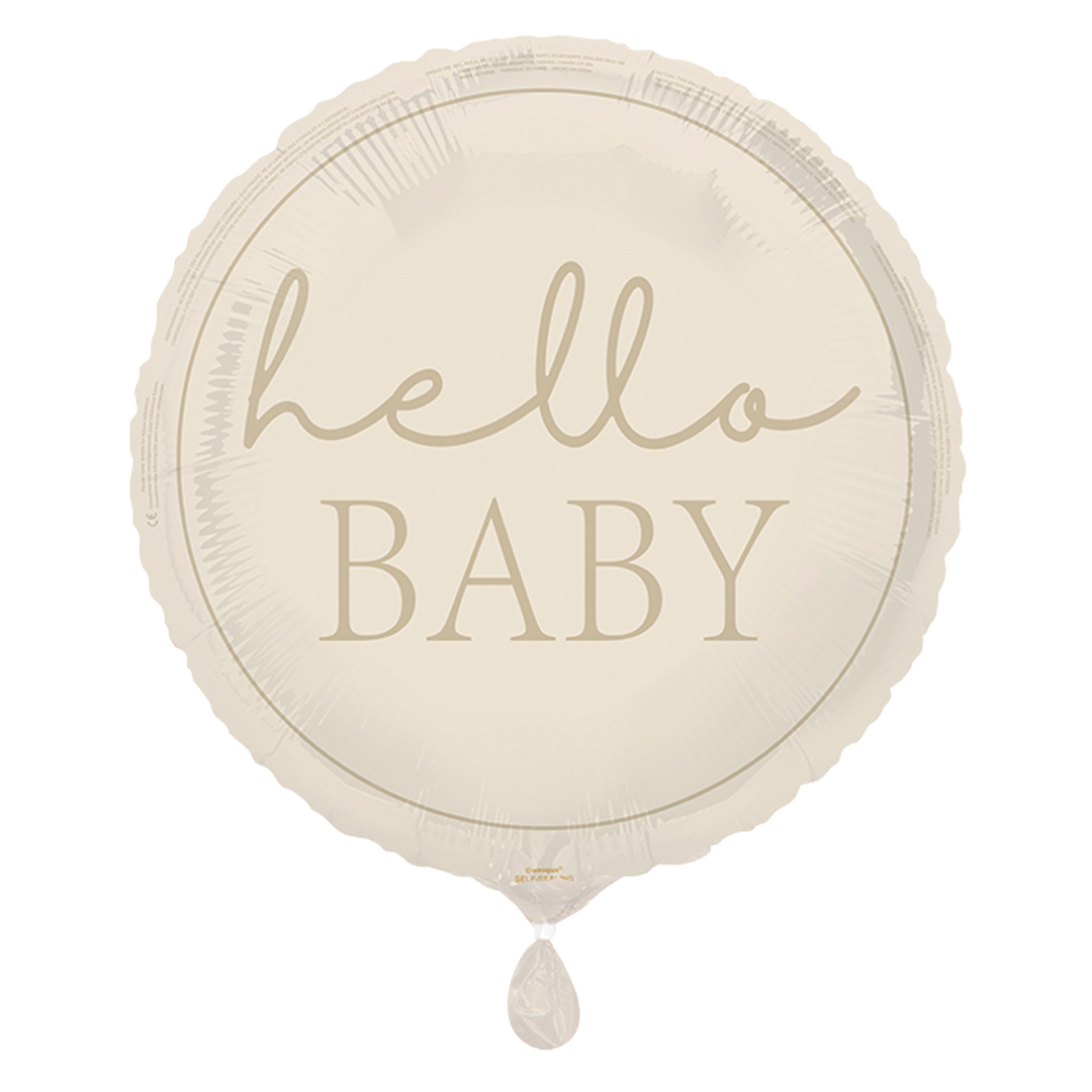 Hello Baby Neutral Round Foil Balloon 46cm / 18 in