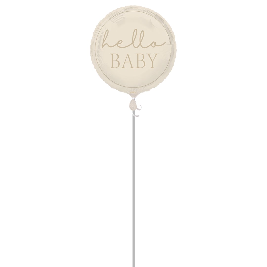 Hello Baby Neutral Round Foil Balloon - Balloon In A Box Product Gallery Image