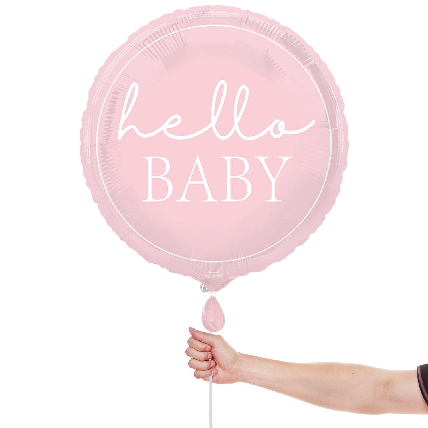Hello Baby Pink Round Foil Balloon 46cm / 18 in Product Gallery Image