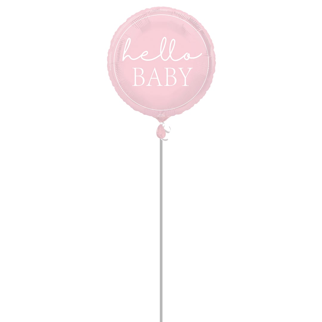 Hello Baby Pink Round Foil Balloon Balloon In A Box Product Gallery Image