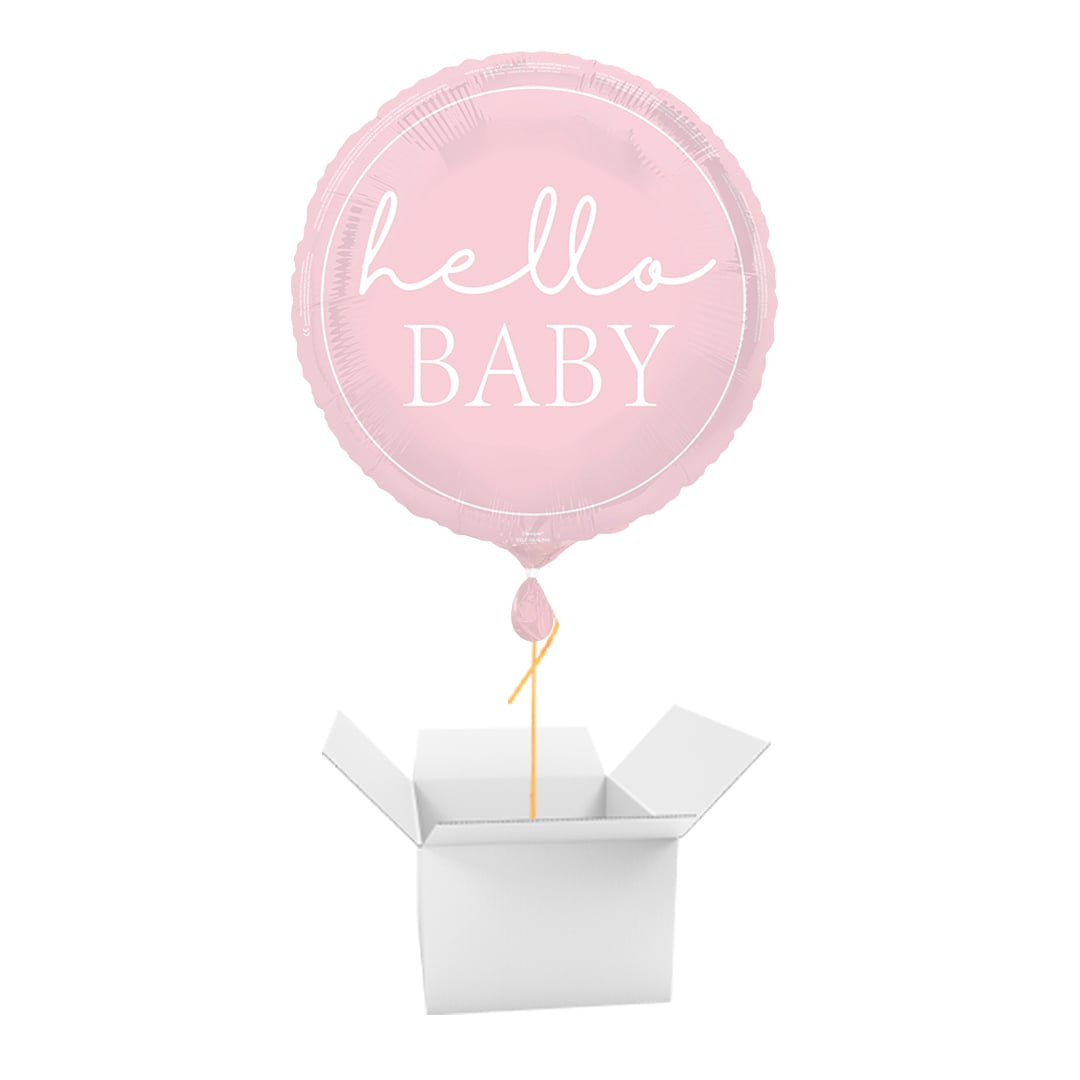 Hello Baby Pink Round Foil Balloon Balloon In A Box
