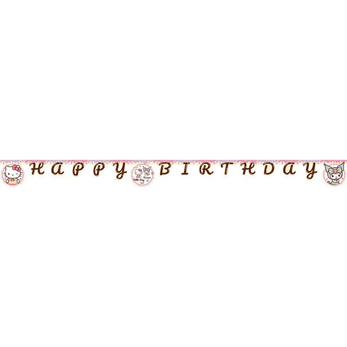 Hello Kitty & Kuromi Happy Birthday Die-Cut Card Banner 2m
