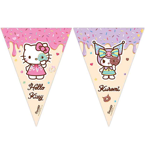 Hello Kitty & Kuromi Paper Triangle Flag Bunting Banner 2.3m