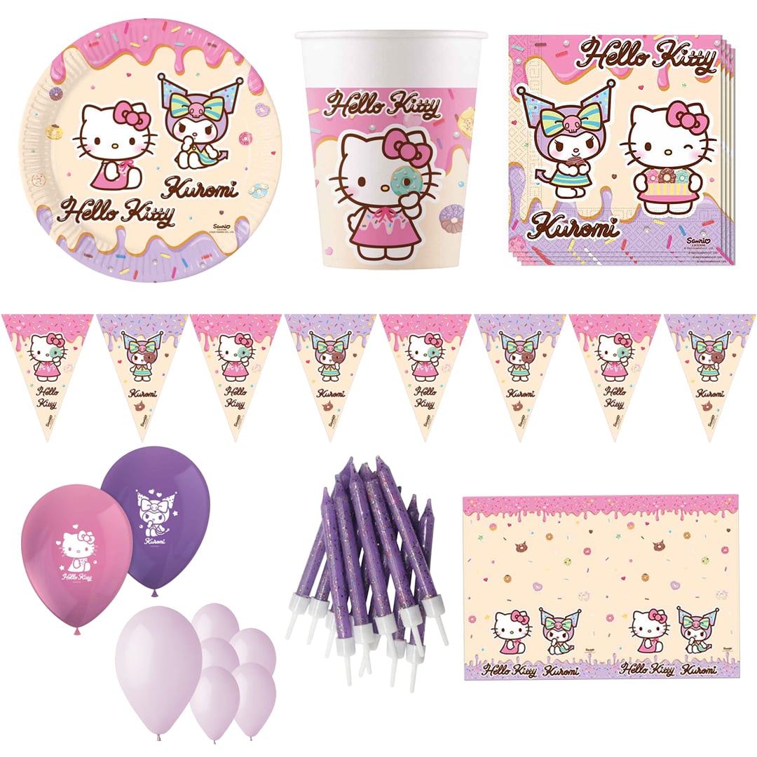Hello Kitty & Kuromi Sanrio 16 Person Deluxe Party Pack