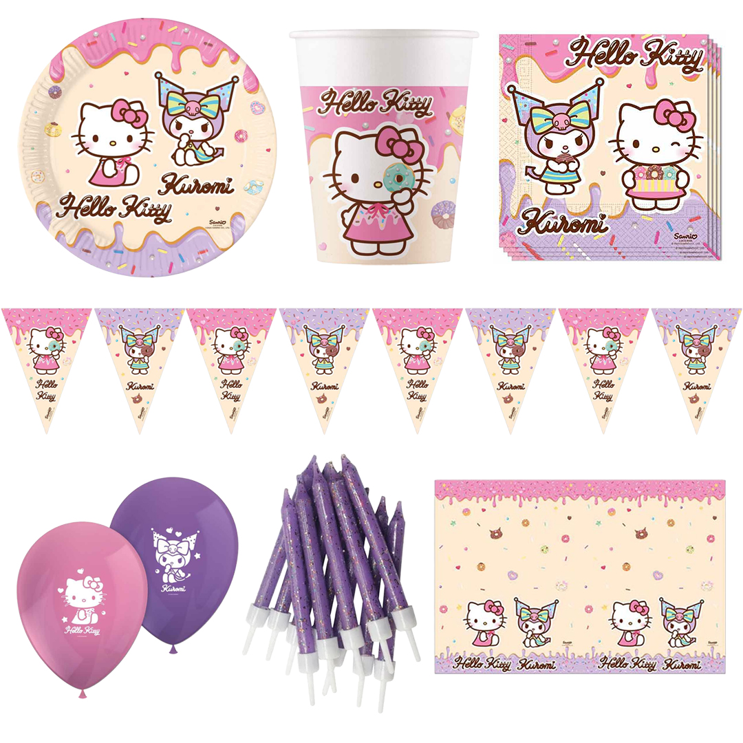 Hello Kitty & Kuromi Sanrio 8 Person Deluxe Party Pack