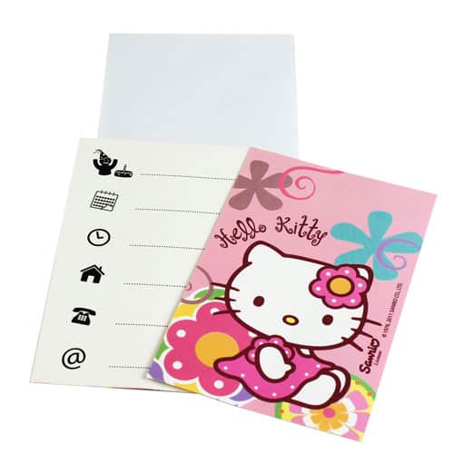 Hello Kitty Bamboo Invitations With Envelopes Pack Of 6 Product Image