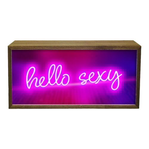 Hello Sexy LED Light Box Wood Room Sign Product Gallery Image