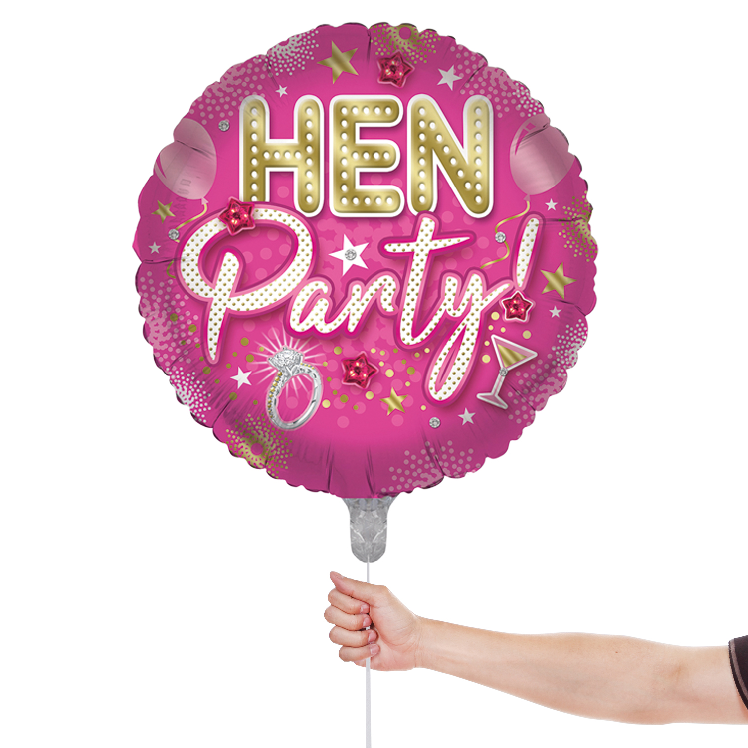 Hen Party Hot Pink Round Foil Balloon 46cm / 18 in View 2