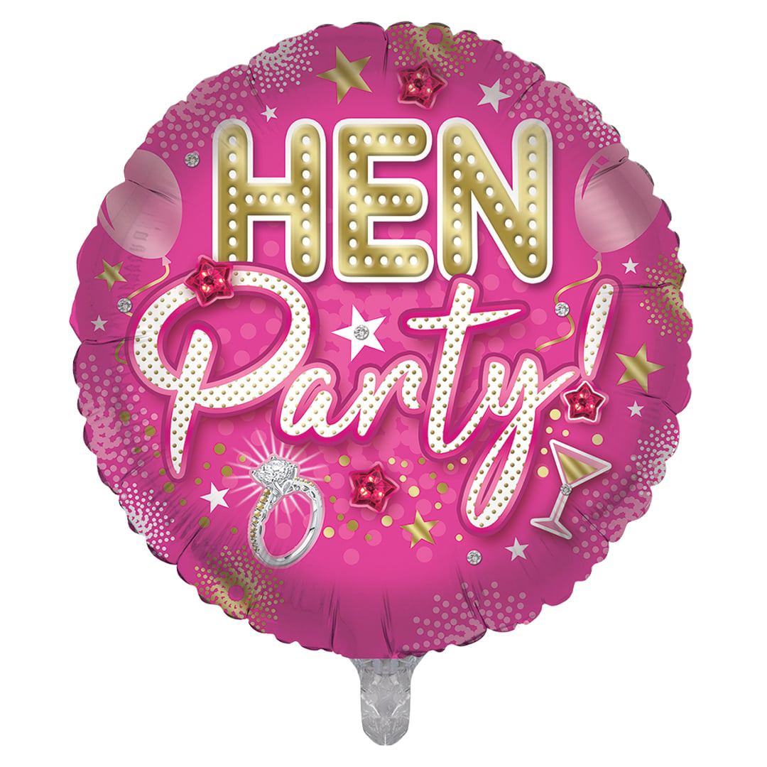 Hen Party Hot Pink Round Foil Balloon 46cm / 18 in
