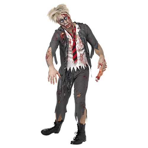 High School Horror Zombie Schoolboy Fancy Dress Costume Adult Mens Large Product Gallery Image