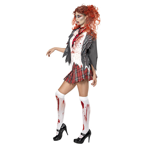 High School Horror Zombie Schoolgirl Fancy Dress Costume Ladies Extra Small - UK 4-6 Product Gallery Image
