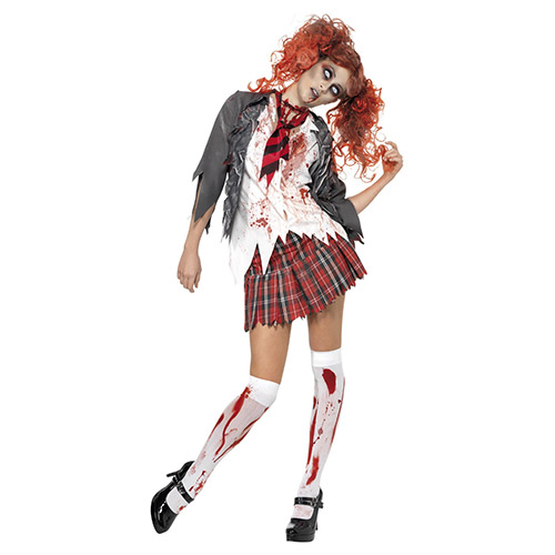 High School Horror Zombie Schoolgirl Fancy Dress Costume Ladies Large - UK 16-18 Product Gallery Image