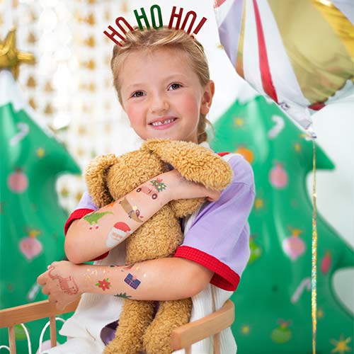 Ho Ho Ho! Christmas Characters Temporary Tattoos Sticker Sheet - Pack of 13 Product Gallery Image
