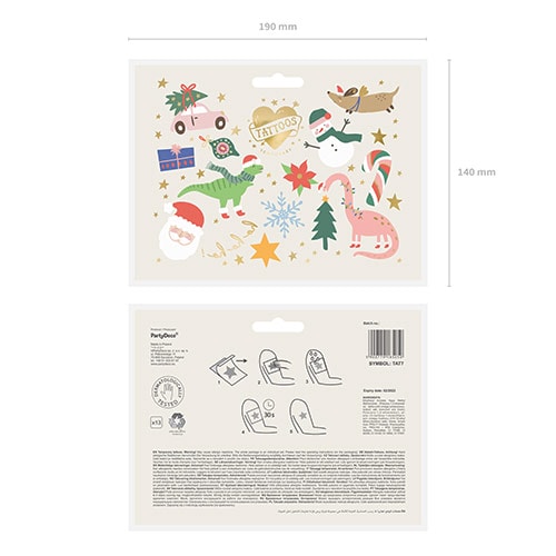 Ho Ho Ho! Christmas Characters Temporary Tattoos Sticker Sheet - Pack of 13 Product Gallery Image
