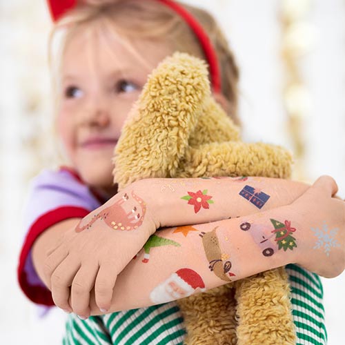 Ho Ho Ho! Christmas Characters Temporary Tattoos Sticker Sheet - Pack of 13 Product Gallery Image