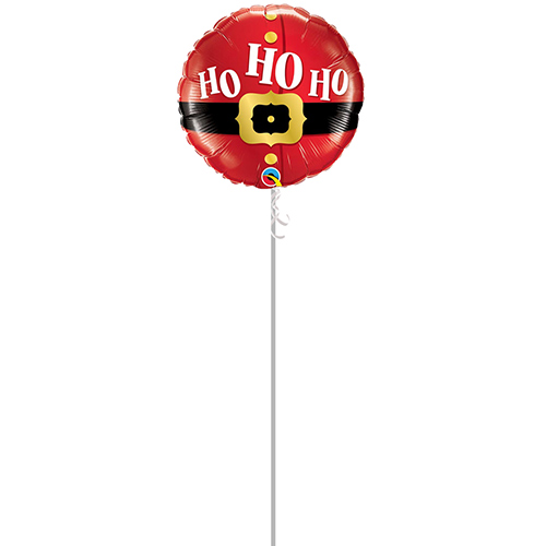 Ho Ho Ho Santa's Belt Christmas Round Foil Helium Balloon - Inflated Balloon in a Box Product Gallery Image
