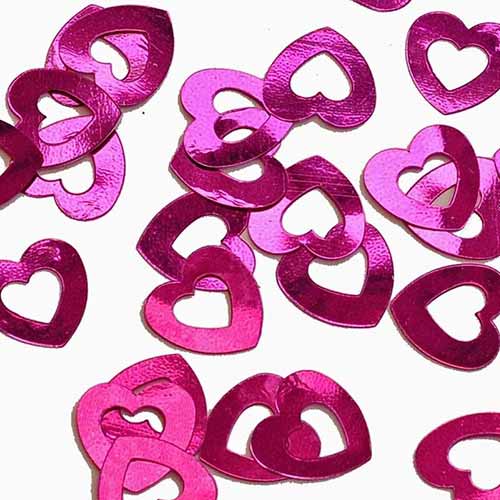 Hollow Hearts Cerise Pink Table Confetti 14g Product Image