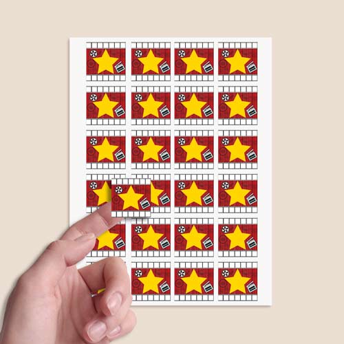 Hollywood Design 40mm Square Sticker sheet of 24 Product Gallery Image