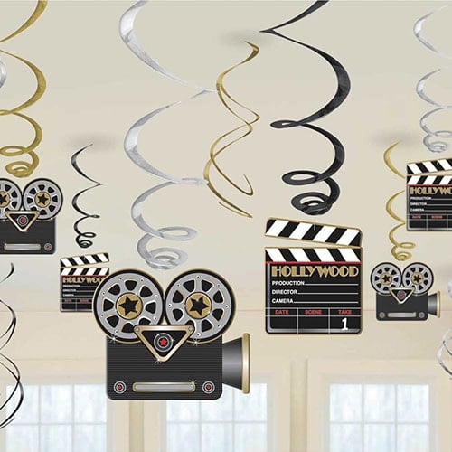 Hollywood Hanging Swirl Decorations - Pack of 12 Product Image