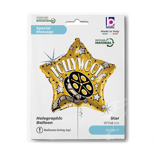 Hollywood Star Holographic Star Shape Foil Helium Balloon 48cm / 19 in Product Gallery Image