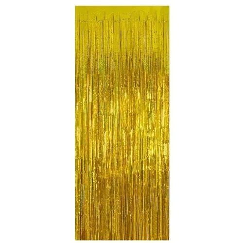 Holographic Gold Foil Fringe Door Curtain 1.9m x 99cm Product Gallery Image