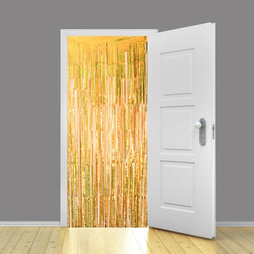 Holographic Gold Foil Door Curtain Backdrop 95cm x 200cm - Pack of 10 Product Gallery Image