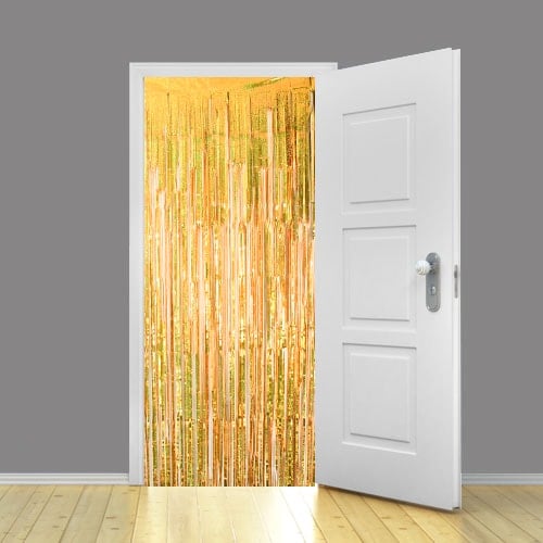 Holographic Gold Foil Door Curtain Backdrop 95cm x 200cm - Pack of 25