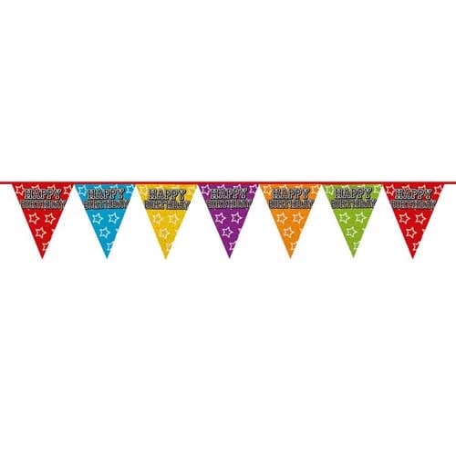 Holographic Happy Birthday Triangle Bunting - 8m Product Image