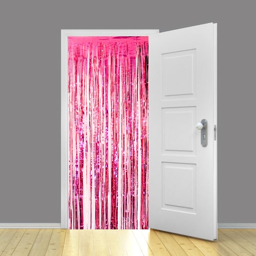 Holographic Hot Pink Foil Door Curtain Backdrop 95cm x 200cm - Pack of 25 Product Gallery Image