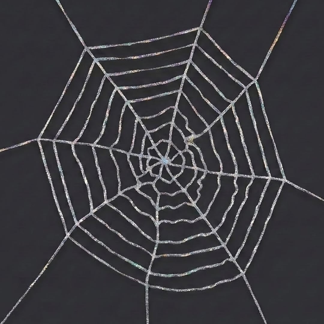 Holographic White Shimmering Cobweb Halloween Decoration 5ft