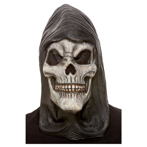 Hooded Skeleton Latex Unisex Fancy Dress Face Mask Product Image