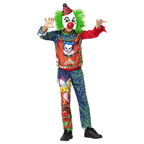 Horror Clown Fancy Dress Costume Kids Unisex Small - Age 4-6 Product Gallery Image
