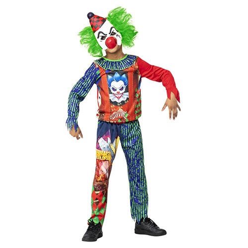 Horror Clown Fancy Dress Costume Kids Unisex Medium - Age 7-9 Product Gallery Image