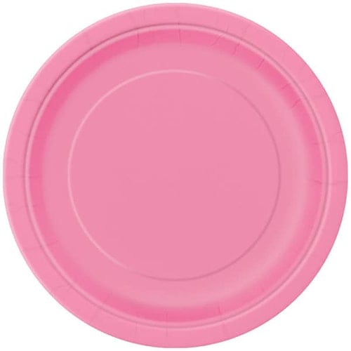 Hot Pink Round Paper Plates 22cm - Pack of 16 Bundle Product Image