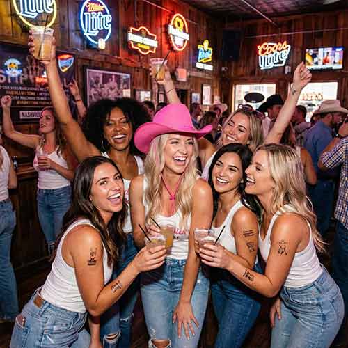 Hot Pink Adults Cowboy Hat with Silver Stud Detail Fancy Dress Accessory Product Gallery Image