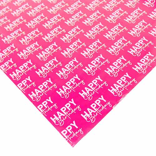 Hot Pink Happy Birthday Gift Wrapping Paper Roll 3m Product Gallery Image