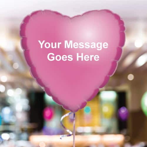 Personalised Hot-Pink Heart Foil Balloon - Pack of 10