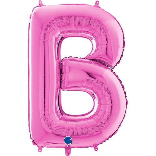 Hot Pink Letter B Helium Foil Giant Balloon 66cm / 26 in